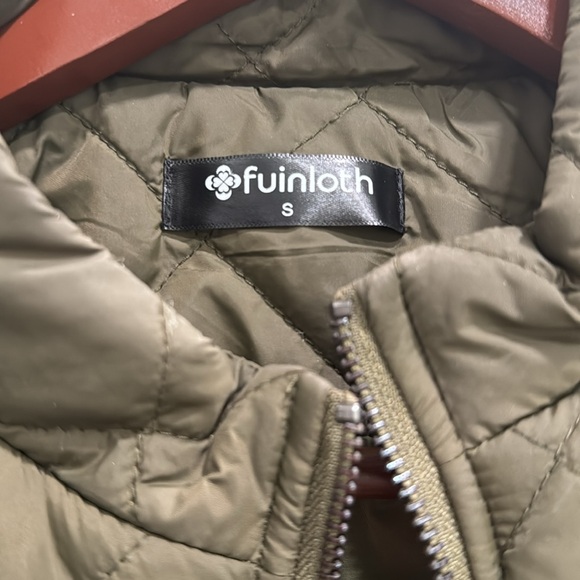 Worn maybe once.  Green quilted vest.  NOT CROPPED. - Picture 2 of 2